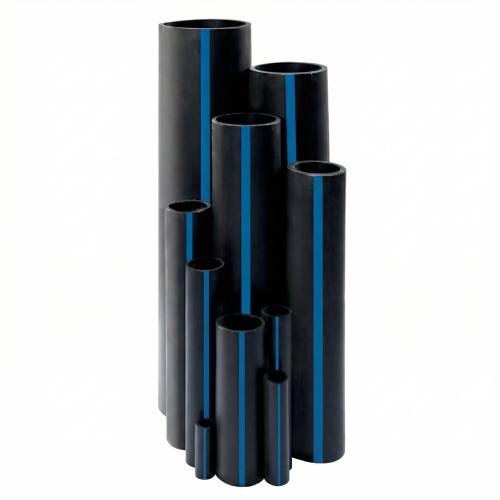Black PE Pipe with Blue Stripe